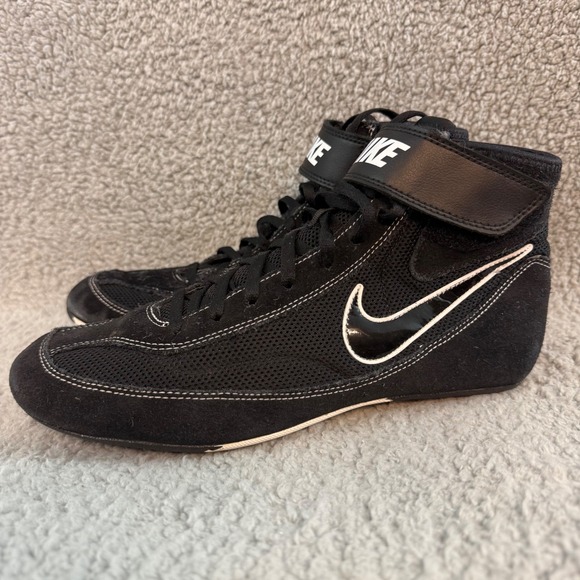 Nike Speedsweep VII Men's size 10 Wrestling Boxing Black High Top Shoes 366683 - Picture 1 of 10